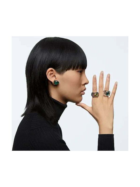 Swarovski Lucent Ohrringe Piercing mit Vergoldung Grünes