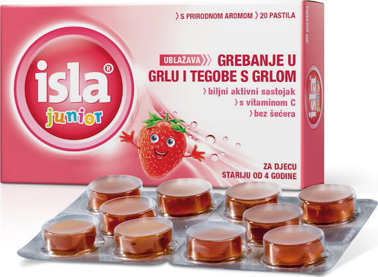 FarmaSyn Isla Junior Lozenges for Children for Dry Cough Strawberry 20pcs