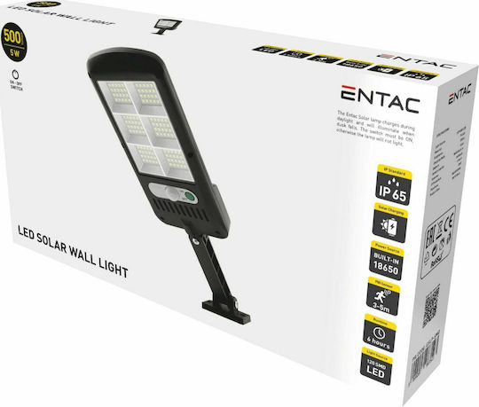 Entac ESLP-SMD Lampă Solară Drumul 5W 500lm cu Senzor de Mișcare IP65 15.007.0054