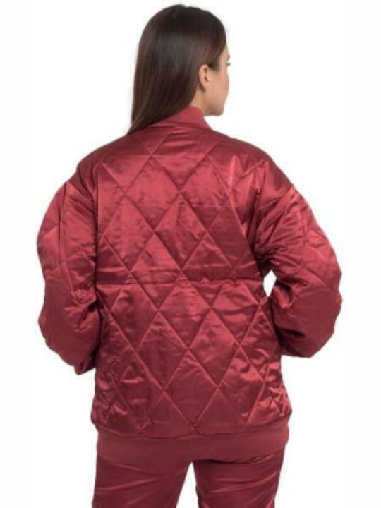 Κοντό Γυναικείο Bomber Jacket Κόκκινο