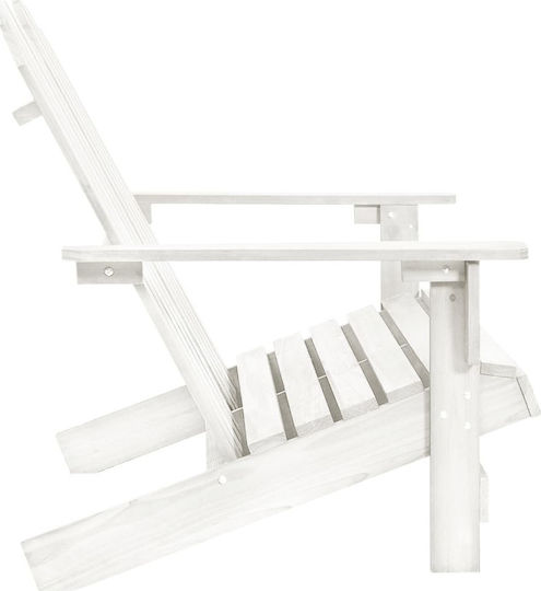 Outdoor-Stuhl Hölzernes Adirondack White 119.5x85.5x89.5εκ.