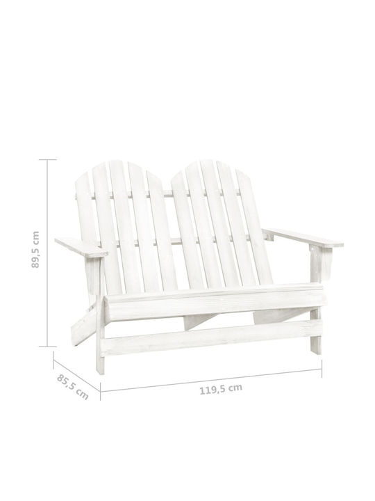 Outdoor-Stuhl Hölzernes Adirondack White 119.5x85.5x89.5εκ.