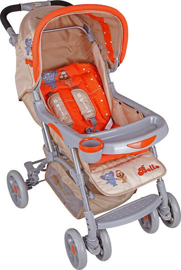 Beboulino Bello Adjustable Baby Stroller Suitable for Newborn Orange Lion + Elephant 9.5kg