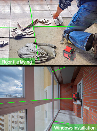Uni-T Linear Self-leveling Linear Laser Level Green Beam 1.5V with Working Range 10m