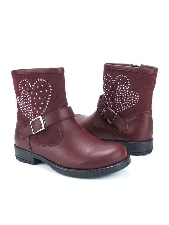 Scarpy 14 Kids Boots with Zipper Burgundy