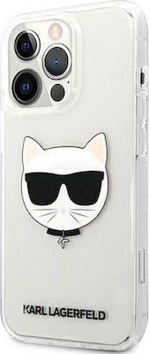 Karl Lagerfeld Choupette Head Coperta din spate Plastic Transparent (iPhone 13 Pro Max) KLHCP13XCTR