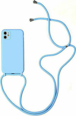 Forcell Cord Silicone Back Cover with Strap Light Blue (iPhone 11)