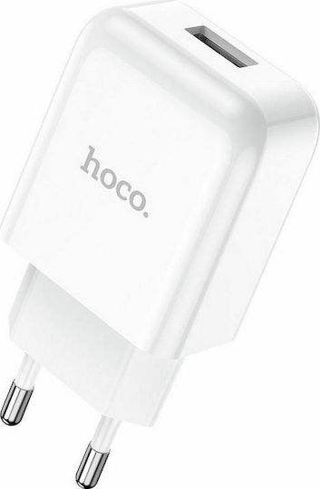 Hoco с USB-A порт и кабел micro USB Бял (N2 Vigour)