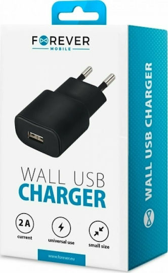 Forever Зарядно без кабел с USB-A порт Черен (FTC2A)
