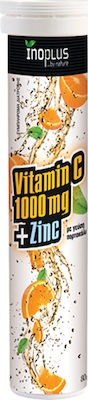 Ino Plus Vitamin C 1000mg & Zinc Βιταμίνη για Ενέργεια & Ανοσοποιητικό 1000mg Πορτοκάλι 20 αναβράζοντα δισκία