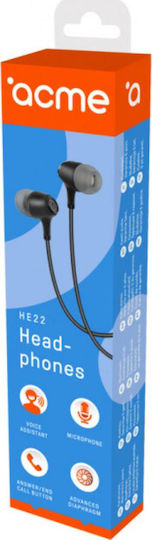 HE22 In-ear Handsfree με Βύσμα 3.5mm Μαύρο