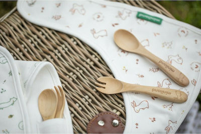 Miniland Baby Set with Fork Picneat made of Bamboo Natur 3pcs