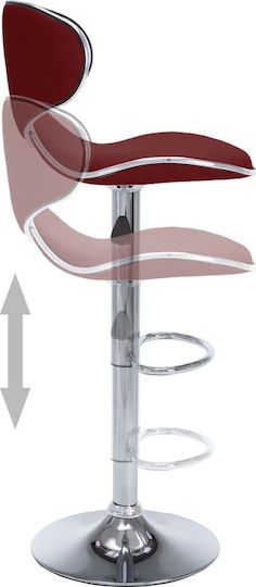Scaune Bar cu Spătar & Înălțime Reglabilă Burgundia 2buc 50x46x87-108buc