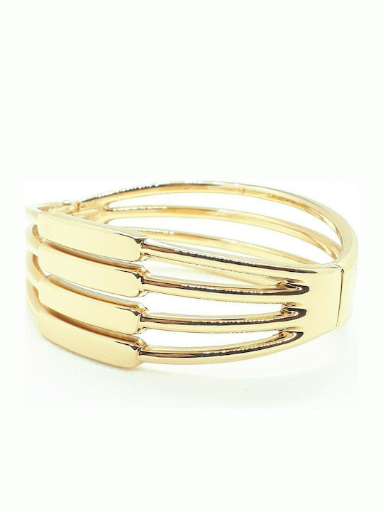 Women's cuff bracelet, made of gold plated brass alloy.