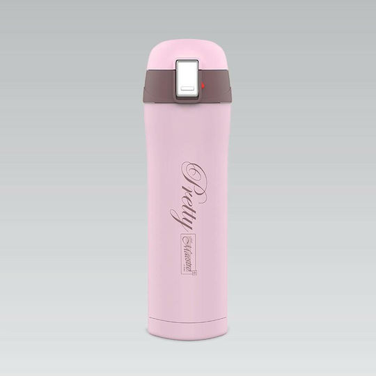 Maestro MR-1643 Bottle Thermos Stainless Steel 400ml Pink with Mouthpiece