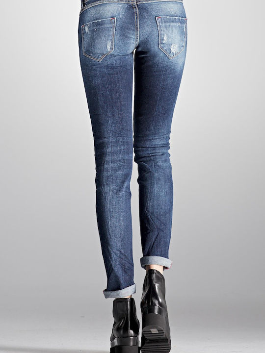 Edward Jeans Terry-138 16.1.2.84.035 Women's Jean Trousers with Rips 16.1.2.84.035-BLUE
