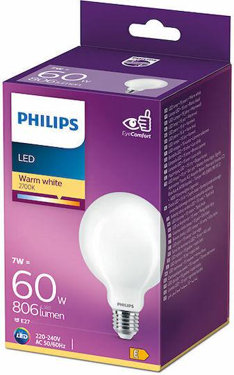 Philips LED Bulb 7W for Socket E27 Warm White 806lm