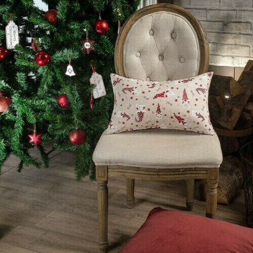Teoran Christmas Decorative Pillow Zermatt Square Beige 45x45cm