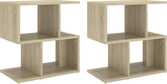 Wooden Bedside Tables Sonoma Oak 2 Pieces 50x30x51.5cm