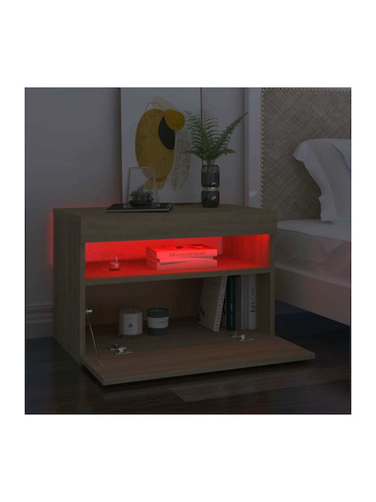 Bedside Table of Solid Wood Sonoma Δρυς 60x35x40cm