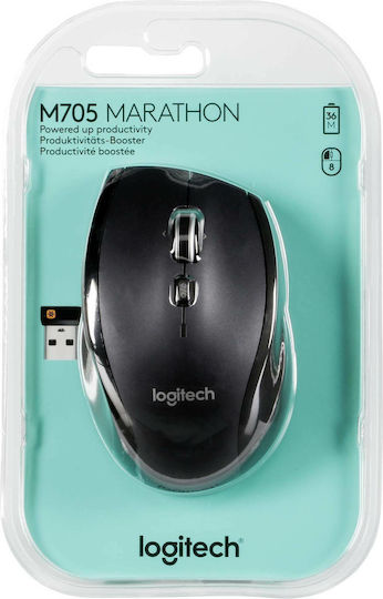 Logitech Marathon Mouse M705 Безжичен Мишка Черно/сребърно