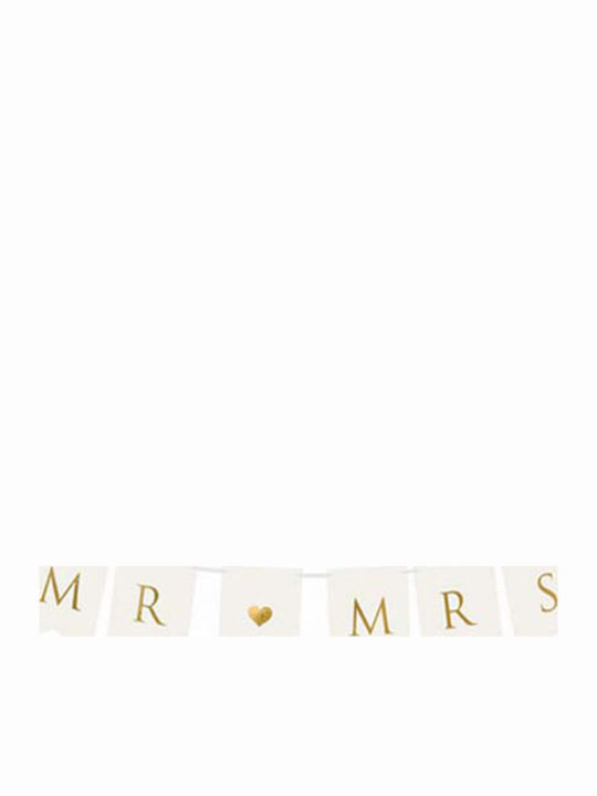 PartyDeco Γιρλάντα Γαμήλιας Διακόσμησης Mr & Mrs