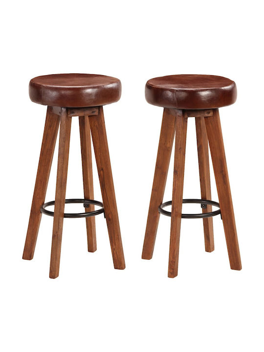 Stool Bar Wooden Coffee 2pcs 45x45x76cm