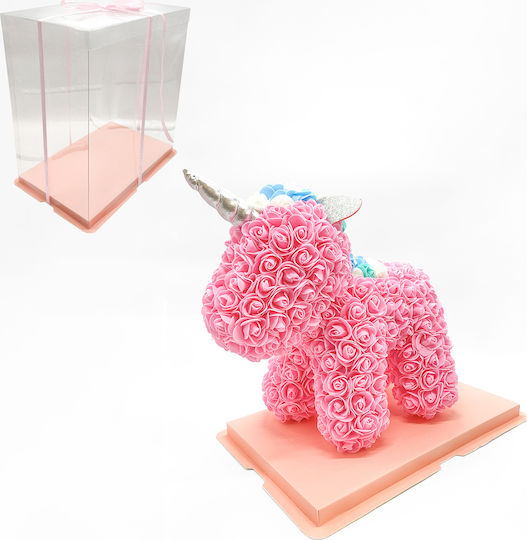 Unicorn Din Trandafiri Artificiali Roz În Cutie Unicorn Din Trandafiri Artificiali Roz În Cutie
