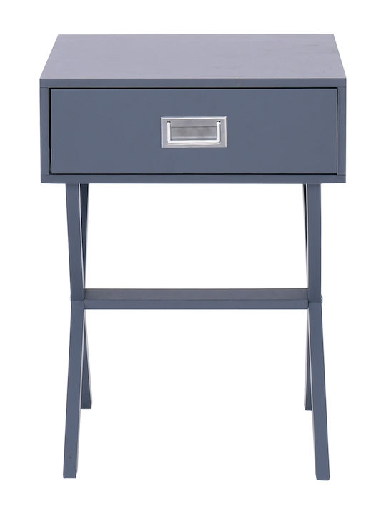 Wick Wooden Bedside Table Gray 40x40x55cm