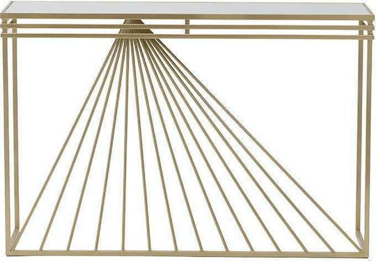 Consolă Metalică cu Suprafață din Sticlă Golden L120xL35xH80buc