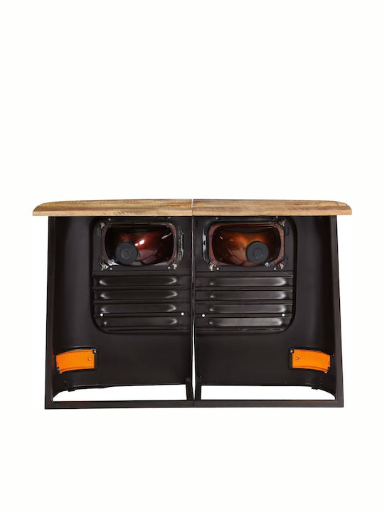 Console Table of Solid Wood & Metal Σκούρο Γκρι / Ξύλο Μάνγκο L108xW30xH72cm