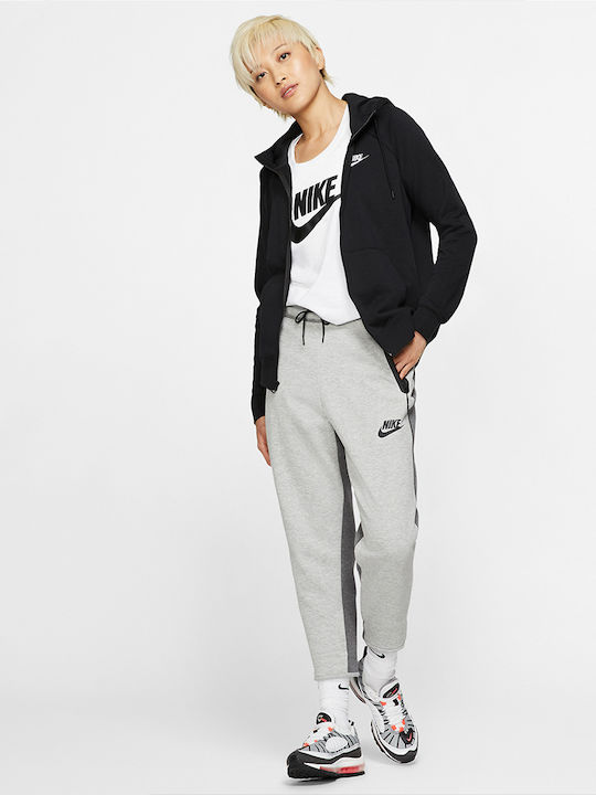 Sportswear Essentials Γυναικεία Ζακέτα Φούτερ με Κουκούλα Μαύρη
