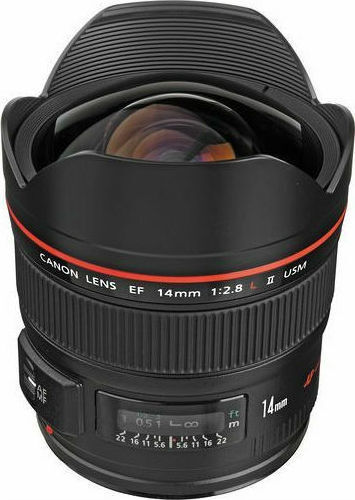 Canon Full Frame Φωτογραφικός Φακός 14mm f/2.8L II USM Wide Angle για Canon EF Mount Black