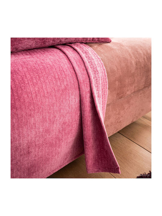 Gofis Home Valley Ριχτάρι Πολυθρόνας Βελουτέ 180x180εκ. Funky Pink 421/23