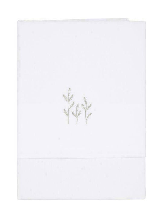 Little Dutch Wild Flowers Baby Sheet Crib Cotton Green 110x140cm