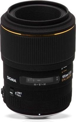 Sigma Full Frame Camera Lens 105mm F2.8 EX DG OS HSM Telephoto / Macro for Nikon F Mount Black