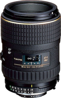 Tokina Full Frame Φωτογραφικός Φακός AT-X M100 AF 100mm F2.8 Pro D Telephoto / Macro για Canon EF Mount Black