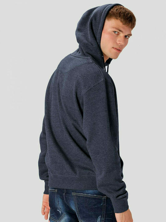 Marcus Herren Sweatshirt Jacke mit Kapuze und Taschen Navy