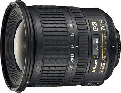 Nikon Crop Φωτογραφικός Φακός AF-S DX Nikkor 10-24mm f/3.5-4.5G ED Wide Angle Zoom για Nikon F Mount Μαύρος