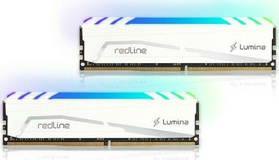 Mushkin Redline Lumina RGB White 64GB DDR4 RAM με 2 Modules (2x32GB) και Ταχύτητα 3600 για Desktop