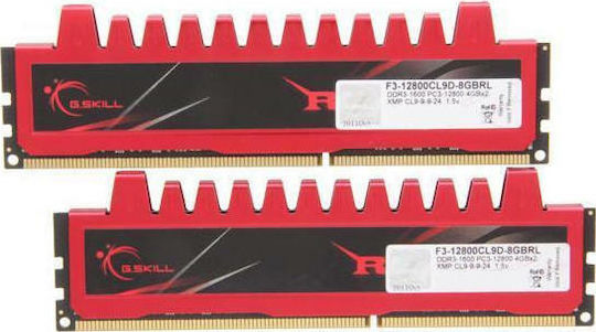 G.Skill Ripjaws DDR3 8GB RAM με 2x4GB Modules και Ταχύτητα 1600 για Desktop