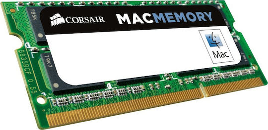 Corsair Mac Memory DDR3 με Module 1x4GB και Ταχύτητα 1333 για Laptop