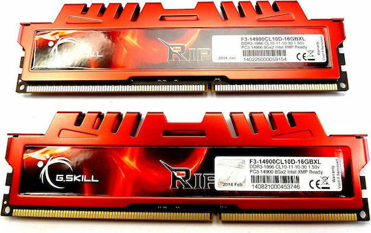 G.Skill RipjawsX DDR3 16GB RAM με 2x8GB Modules και Ταχύτητα 1866 για Desktop