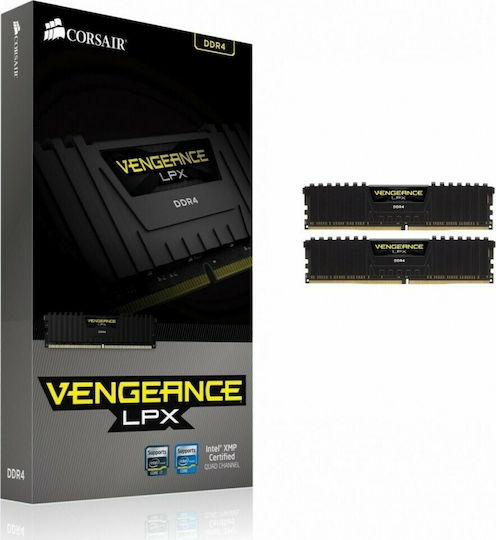 Corsair Vengeance LPX DDR4 8GB RAM με 2x4GB Modules και Ταχύτητα 2400 για Desktop