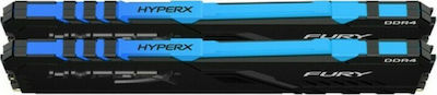 HyperX Fury RGB 16GB DDR4 RAM με 2 Modules (2x8GB) και Ταχύτητα 3200 για Desktop