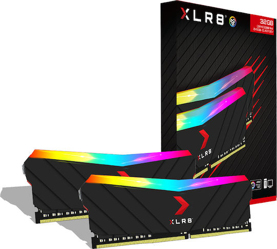 PNY XLR8 16GB DDR4 RAM cu 2 module (2x8GB) și Viteză 3200 pentru