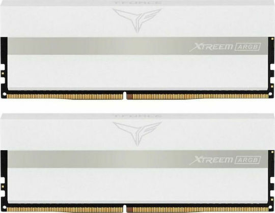 TeamGroup T-Force Xtreem ARGB White 32GB DDR4 RAM with 2 Modules (2x16GB) and 3600 Speed for Desktop
