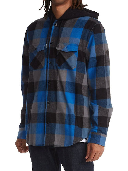 Ruckus Дълъг Ръкав Фланелена Overshirt Каре Тъмносиня