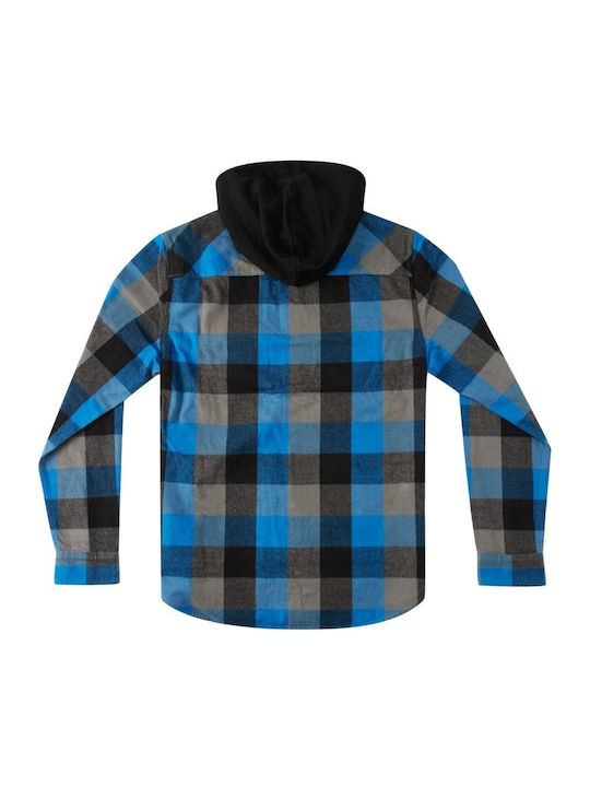 Ruckus Дълъг Ръкав Фланелена Overshirt Каре Тъмносиня