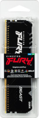 Kingston FURY Beast RGB 32GB DDR4 RAM με Ταχύτητα 3600 για Desktop